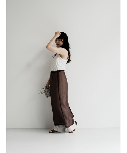 Katrin TOKYO(カトリーントーキョー)の「belted sheer skirt(スカート・レディース・ピンク/アイボリー/ブラウン・XS/FREE)」の8枚目の写真