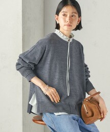 〈手洗い可能〉ウォッシャブル ウール ダブル カフス ニット プルオーバー