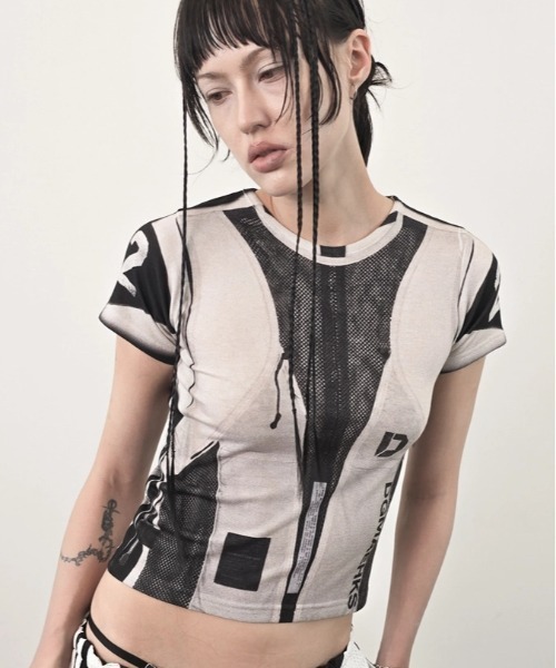 L.H.P(エルエイチピー)の「DOGMA EHKS/ドグマエークス/TROMPE-L'EIL ACTIVEWEAR C-Tee(Tシャツ/カットソー・レディース・グレー・F)」の3枚目の写真