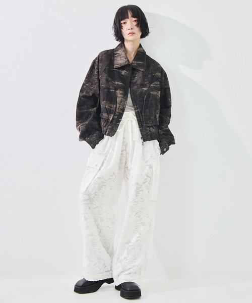TAAKK(ターク)の「【TAAKK/ターク】DENIM BLOUSON/デニムブルゾン/ウォッシャブル(デニムジャケット・レディース・グレー/ダークインディゴブルー・1)」の18枚目の写真