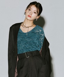 PAGEBOY | ベロアレース2WAYロングスリーブ【前後2WAY】(Tシャツ/カットソー)