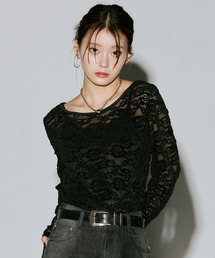 PAGEBOY | ベロアレース2WAYロングスリーブ【前後2WAY】(Tシャツ/カットソー)