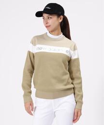 ラメロゴ クルーネック ニット プルオーバー (WOMENS)