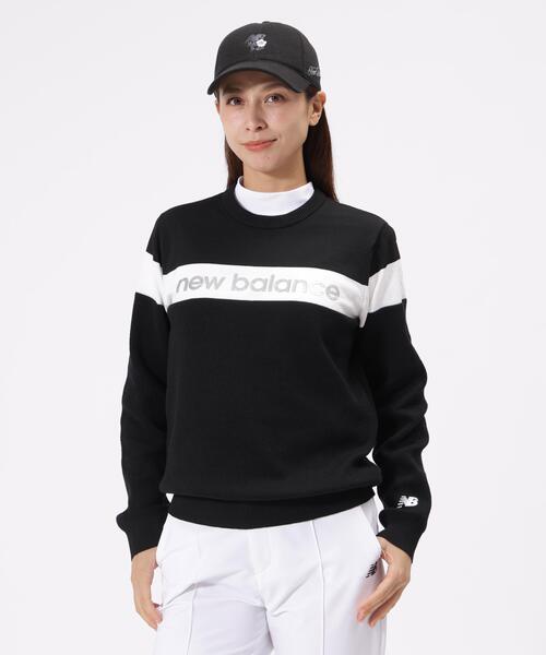 New Balance Golf（ニューバランスゴルフ）の「ラメロゴ クルーネック ニット プルオーバー (WOMENS)（ニット/セーター・レディース・ホワイト/ブラック/ベージュ系その他2・LARGE/MEDIUM/SMALL）」の3枚目の写真