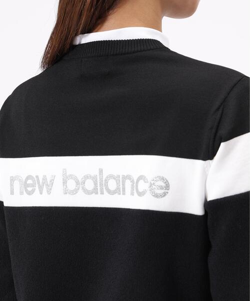 New Balance Golf（ニューバランスゴルフ）の「ラメロゴ クルーネック ニット プルオーバー (WOMENS)（ニット/セーター・レディース・ホワイト/ブラック/ベージュ系その他2・LARGE/MEDIUM/SMALL）」の9枚目の写真