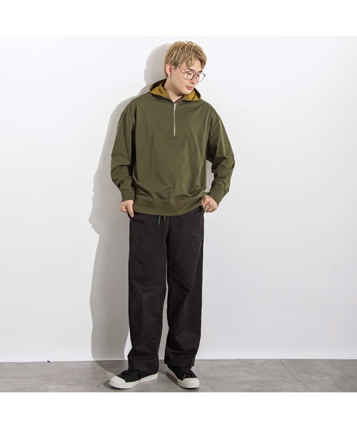 LIBERCORE par BEBE（リベルコアパルベベ）の「BIGセーラーカラープレーティング天竺フーディー親子お揃い 大人(140~175cm)（Tシャツ/カットソー・レディース・グリーン/グレー・L/M/S）」の3枚目の写真