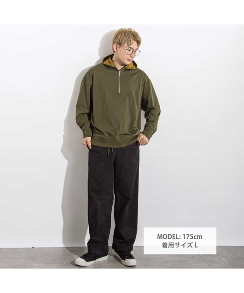 LIBERCORE par BEBE（リベルコアパルベベ）の「BIGセーラーカラープレーティング天竺フーディー親子お揃い 大人(140~175cm)（Tシャツ/カットソー・レディース・グリーン/グレー・L/M/S）」の4枚目の写真