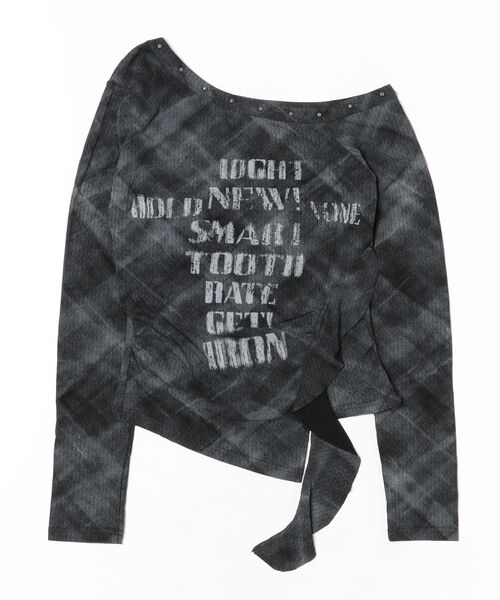 Figments(フィグメンツ)の「グランジヘムトップ(Tシャツ/カットソー・レディース・グレー/ブラック・FREE)」の1枚目の写真
