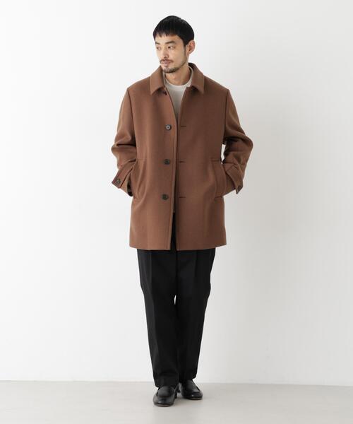 NANO universe(ナノユニバース)の「「NEW ON COAT」ウール/Nショートステンカラーコート(ステンカラーコート・メンズ・ネイビー/ブラウン系その他4・S/M/L)」の6枚目の写真