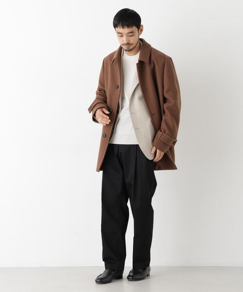 NANO universe(ナノユニバース)の「「NEW ON COAT」ウール/Nショートステンカラーコート(ステンカラーコート・メンズ・ネイビー/ブラウン系その他4・S/M/L)」の7枚目の写真
