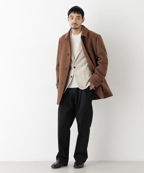 NANO universe(ナノユニバース)の「「NEW ON COAT」ウール/Nショートステンカラーコート(ステンカラーコート・メンズ・ネイビー/ブラウン系その他4・S/M/L)」の8枚目の写真