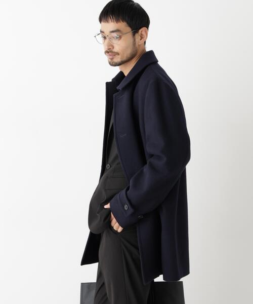 NANO universe(ナノユニバース)の「「NEW ON COAT」ウール/Nショートステンカラーコート(ステンカラーコート・メンズ・ネイビー/ブラウン系その他4・S/M/L)」の12枚目の写真