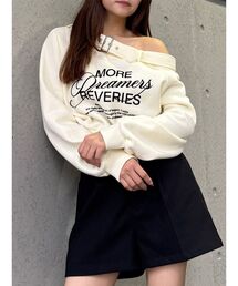 オフショルスウェットトップス 冬服