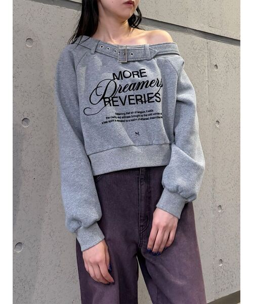 MURUA(ムルーア)の「オフショルスウェットトップス 冬服(スウェット・レディース・グレー/アイボリー/ブラック・FREE)」の17枚目の写真