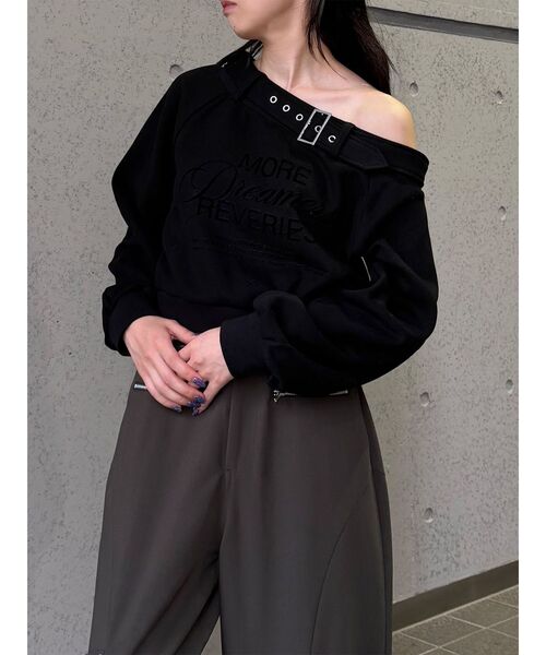 MURUA(ムルーア)の「オフショルスウェットトップス 冬服(スウェット・レディース・グレー/アイボリー/ブラック・FREE)」の21枚目の写真