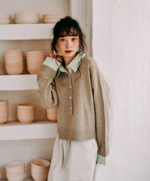 [MODE NORM CORE] シャツレイヤード風ニット