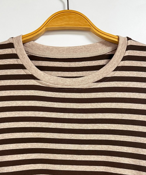 Doux Belle(ドゥーベル)の「ボーダー柄リブ切替長袖プルオーバー(Tシャツ/カットソー・レディース・ベージュ・MEDIUM/LARGE/X-LARGE)」の10枚目の写真