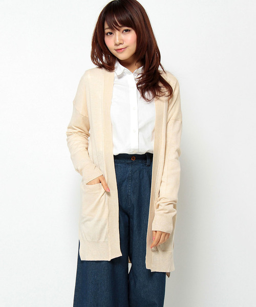 LBC(エルビーシー)の「12G ECNS ロングカーディガン (カーディガン/ボレロ・レディース・ライトグレー/グリーン/ブラック/イエロー・MEDIUM/LARGE)」の1枚目の写真