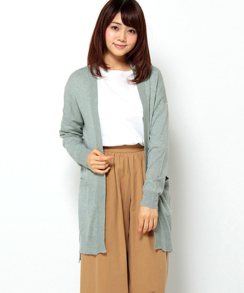 LBC(エルビーシー)の「12G ECNS ロングカーディガン (カーディガン/ボレロ・レディース・ライトグレー/グリーン/ブラック/イエロー・MEDIUM/LARGE)」の4枚目の写真