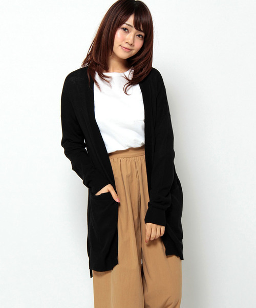 LBC(エルビーシー)の「12G ECNS ロングカーディガン (カーディガン/ボレロ・レディース・ライトグレー/グリーン/ブラック/イエロー・MEDIUM/LARGE)」の2枚目の写真