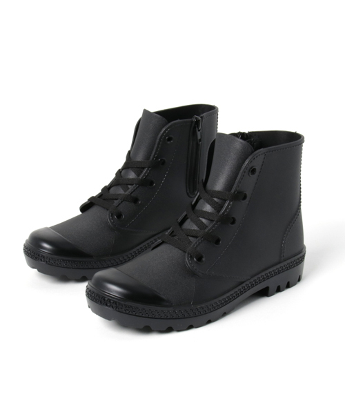 byあしながおじさん（バイアシナガオジサン）の「〈ｂｙあしながおじさん〉　レースアップレインブーツ 8720001（レインシューズ・レディース・ブラック/ネイビー/グレイッシュベージュ・LL/S/M/L）」の7枚目の写真