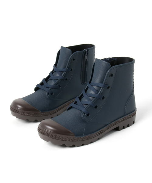 byあしながおじさん（バイアシナガオジサン）の「〈ｂｙあしながおじさん〉　レースアップレインブーツ 8720001（レインシューズ・レディース・ブラック/ネイビー/グレイッシュベージュ・LL/S/M/L）」の8枚目の写真