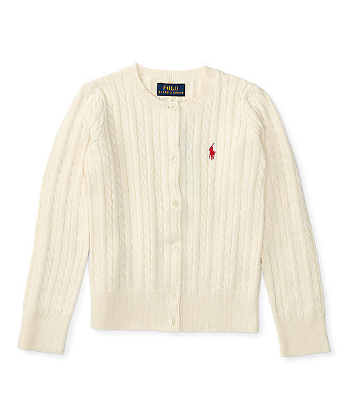 POLO RALPH LAUREN CHILDRENSWEAR(ポロ ラルフ ローレン チルドレンズウェア)の「ミニ ケーブル コットン カーディガン(カーディガン/ボレロ・キッズ・クリーム・6/5)」の1枚目の写真