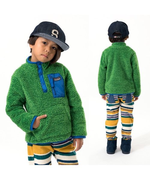 BREEZE（ブリーズ）の「ボアフリースプルオーバー（スウェット・キッズ・イエロー/チャコール/レッド/ブルー/グリーン/キナリ・130/140/100/120/80/90/110/95）」の7枚目の写真