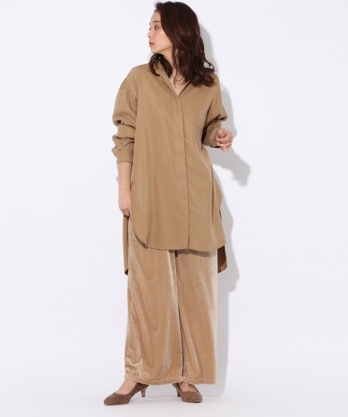 niko and...（ニコアンド）の「テンセルサイドスリットロングシャツ【niko and ...】（シャツ/ブラウス・レディース・キャメル/ブラック/カーキ・FREE）」の13枚目の写真