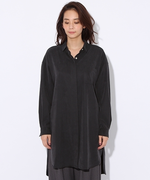 niko and...（ニコアンド）の「テンセルサイドスリットロングシャツ【niko and ...】（シャツ/ブラウス・レディース・キャメル/ブラック/カーキ・FREE）」の17枚目の写真