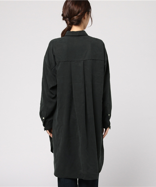 niko and...（ニコアンド）の「テンセルサイドスリットロングシャツ【niko and ...】（シャツ/ブラウス・レディース・キャメル/ブラック/カーキ・FREE）」の6枚目の写真