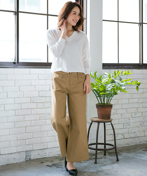 Pierrot（ピエロ）の「ベルト付き ワイドパンツ（その他パンツ・レディース・ベージュ/ブラック/カーキ・L/M）」の9枚目の写真