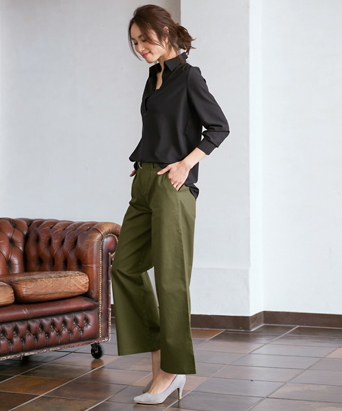 Pierrot（ピエロ）の「ベルト付き ワイドパンツ（その他パンツ・レディース・ベージュ/ブラック/カーキ・L/M）」の6枚目の写真