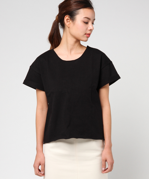 SLY（スライ）の「BOX LOOSE T/SH（Tシャツ/カットソー・レディース・ホワイト/ブラック/トップグレー・FREE）」の4枚目の写真