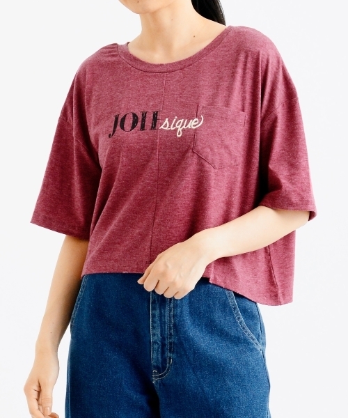 amelier MAJESTIC LEGON（アメリエルマジェスティックレゴン）の「ポケ付ロゴTシャツ（Tシャツ/カットソー・レディース・オフホワイト/グレー/マスタード/パープル・FREE）」の3枚目の写真