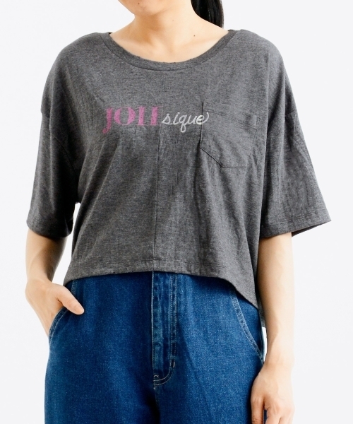 amelier MAJESTIC LEGON（アメリエルマジェスティックレゴン）の「ポケ付ロゴTシャツ（Tシャツ/カットソー・レディース・オフホワイト/グレー/マスタード/パープル・FREE）」の2枚目の写真