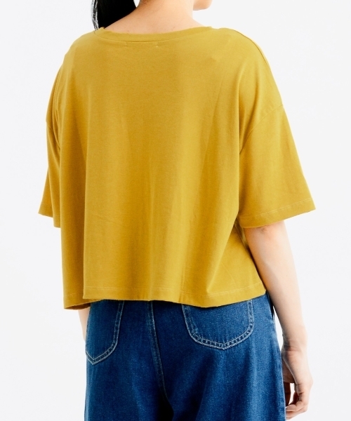 amelier MAJESTIC LEGON（アメリエルマジェスティックレゴン）の「ポケ付ロゴTシャツ（Tシャツ/カットソー・レディース・オフホワイト/グレー/マスタード/パープル・FREE）」の6枚目の写真