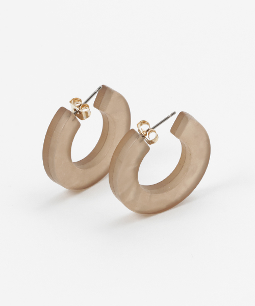 Ameri（アメリ）の「MARBLE HOOP PIERCE（ピアス（両耳用）・レディース・ワインレッド/ベージュ・FREE）」の5枚目の写真