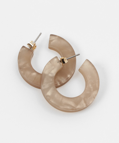 Ameri（アメリ）の「MARBLE HOOP PIERCE（ピアス（両耳用）・レディース・ワインレッド/ベージュ・FREE）」の3枚目の写真