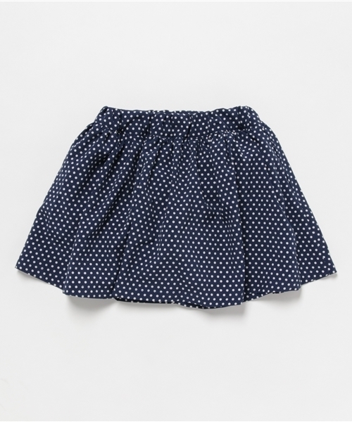 Tappet（タペット）の「[110-130]ロンドットインナーパンツ付きスカート（スカート・キッズ・ネイビー・120cm/130cm/110cm/150cm）」の2枚目の写真