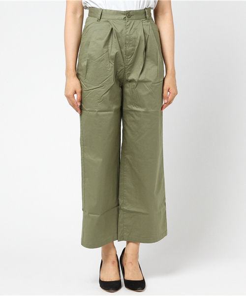 LAKOLE（ラコレ）の「【汗ジミ軽減】ワイドレッグチノパンツ / LAKOLE（チノパンツ・レディース・オリーブ/ベージュ・3/2/4）」の5枚目の写真