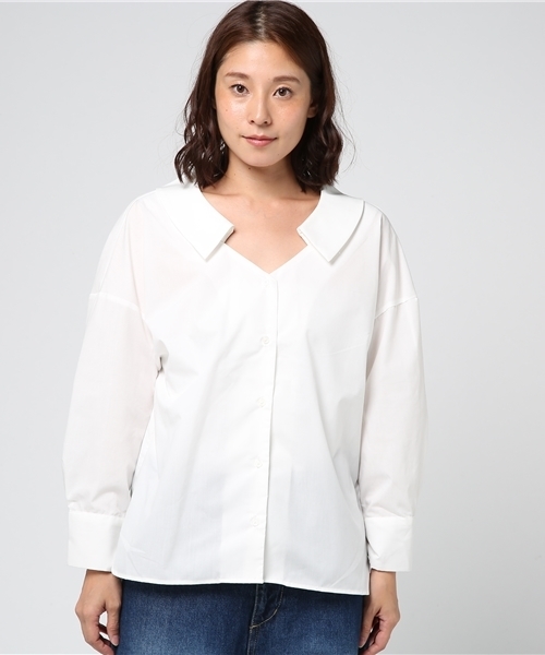 archives（アルシーヴ）の「肩ギャザーシャツ（シャツ/ブラウス・レディース・オフホワイト/ブラック/ベージュ/ホワイト×ブラック・MEDIUM）」の5枚目の写真