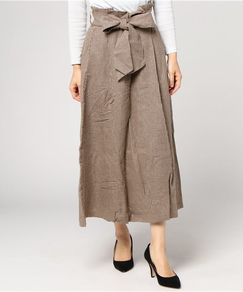 Re:EDIT（リエディ）の「グレンチェック柄ウエストリボンロングフレアスカート（スカート・レディース・ブラック/ブラウン/ブラック系その他/ブラウン系その他・SMALL/LARGE/MEDIUM）」の12枚目の写真