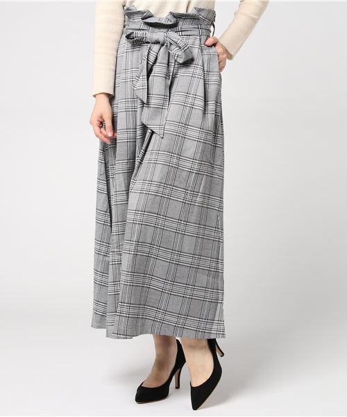 Re:EDIT（リエディ）の「グレンチェック柄ウエストリボンロングフレアスカート（スカート・レディース・ブラック/ブラウン/ブラック系その他/ブラウン系その他・SMALL/LARGE/MEDIUM）」の14枚目の写真