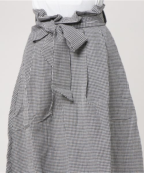 Re:EDIT（リエディ）の「グレンチェック柄ウエストリボンロングフレアスカート（スカート・レディース・ブラック/ブラウン/ブラック系その他/ブラウン系その他・SMALL/LARGE/MEDIUM）」の6枚目の写真