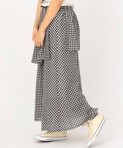 Another Edition（アナザーエディション）の「ギンガムCHKアシンメトリーロングスカート ◆（スカート・レディース・ブラック/レッド・FREE）」の7枚目の写真