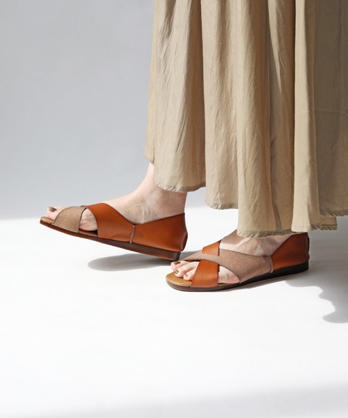 RiiiKa（リーカ）の「【MADE IN JAPAN】【安心の日本製】オープントゥフラットシューズ【RiiiKa/リーカ】（サンダル・レディース・ブラック/アイボリー/キャメル/カーキ/ブラック系その他・M/LL/S/L）」の19枚目の写真