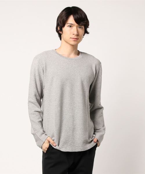 PARKS TOKYO SELECT(パークストウキョウセレクト)の「【BS】変形タック天竺カットソー(クルーネック)(Tシャツ/カットソー・メンズ・ネイビー/杢グレー/ホワイト/ブラック・LARGE/MEDIUM)」の2枚目の写真