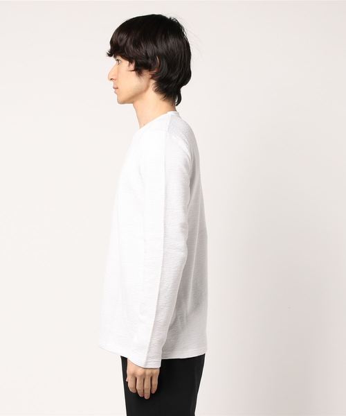 PARKS TOKYO SELECT(パークストウキョウセレクト)の「【BS】変形タック天竺カットソー(クルーネック)(Tシャツ/カットソー・メンズ・ネイビー/杢グレー/ホワイト/ブラック・LARGE/MEDIUM)」の5枚目の写真