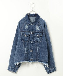 VENCEEXCHANGE | ラグランスリーブダメージGジャン(デニムジャケット)